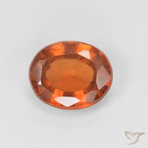 Grenat Hessonite Orange Ovale 1,34 ct de Madagascar, Dimension 7,3 x 6mm, Pierre gemme naturelle Non traité, pureté VS, 1 pièce de grenat hessonite oval facet, dureté de Mohs de 6.5 à 7.5 convient aux bijoux de tous les jours, pierre de sagesse, Photo A