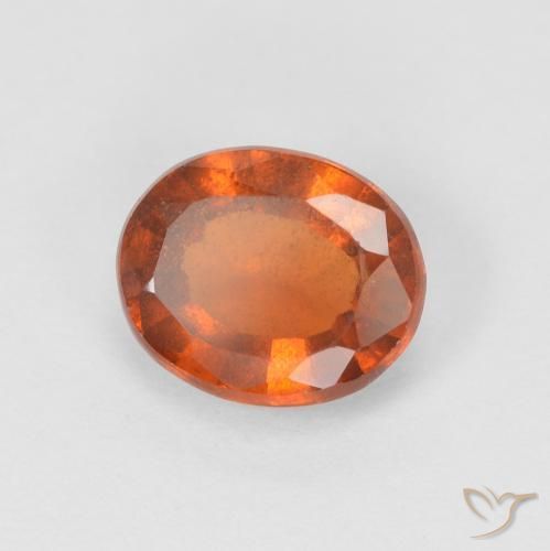 1.34 ct Orange Hessonite Garnet Stone, Natural Hessonite Garnet in Oval Facet Shape for Sale