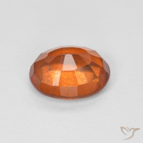 Hessonite Garnet Gemstone in 7.3 x 6 mm Size for Sale, Hessonite Garnet Stone in Medium Dark-Orange Color