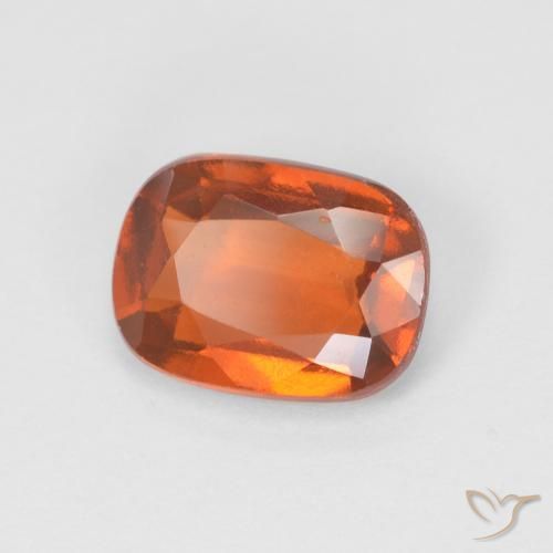 1.58 ct Orange Hessonite Garnet Stone, Natural Hessonite Garnet in Cushion-Cut Shape for Sale
