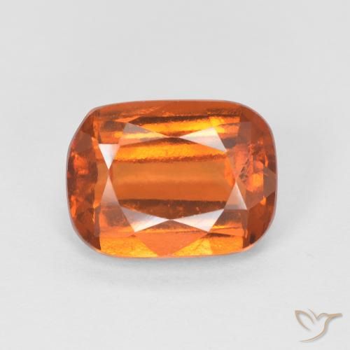 2.64ct Natural Medium Orange Hessonite Garnet, Cushion, VS