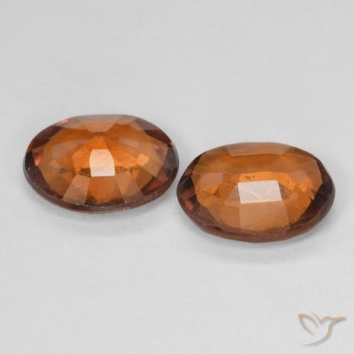 Hessonite Garnet Gemstones in 8.4 x 6.8 mm Size for Sale, Hessonite Garnet Stones in Deep Orange Color