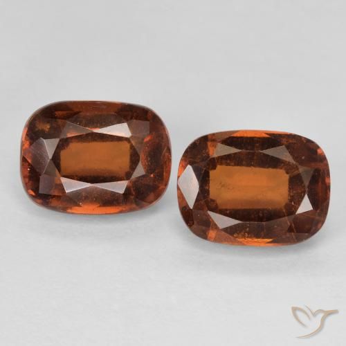 4.13 ct Orange Hessonite Garnet, 8.1 x 6.1 mm Cushion Cut From Madagascar, Photo A