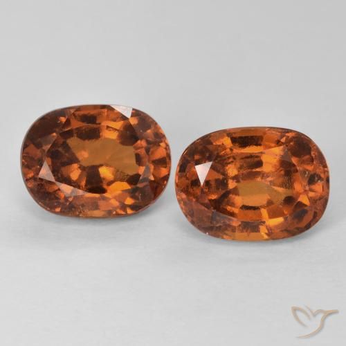 3.94 ct Orange Hessonite Garnet, 8.2 x 6.1 mm Cushion Cut From Madagascar, Photo A