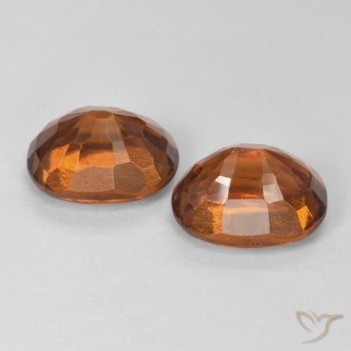 Hessonite Garnet Gemstones in 8 x 6 mm (calibrated) Size for Sale, Hessonite Garnet Stones in Amber Orange Color