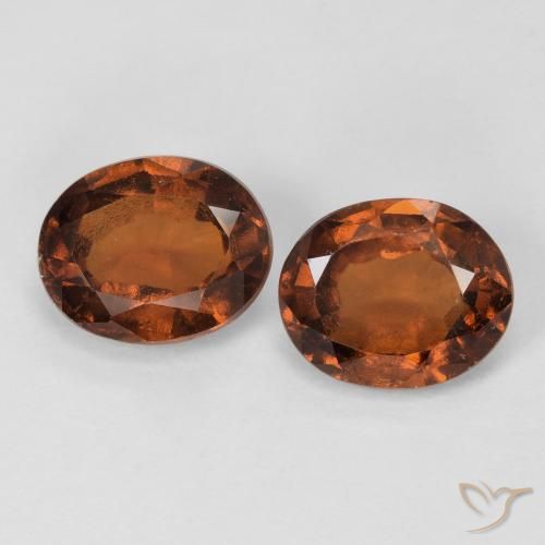 2.88 ctw Orange Hessonite Garnet Stones, Natural Hessonite Garnet in Oval Facet Shape for Sale
