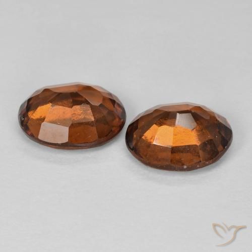 Hessonite Garnet Gemstones in 8 x 6 mm (calibrated) Size for Sale, Hessonite Garnet Stones in Deep Orange Color