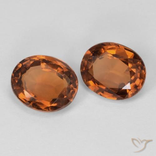 3.02 ctw Orange Hessonite Garnet Stones, Natural Hessonite Garnet in Oval Facet Shape for Sale