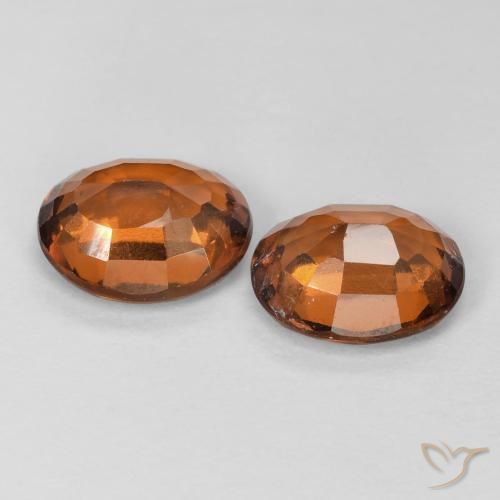 Hessonite Garnet Gemstones in 7.8 x 6.4 mm Size for Sale, Hessonite Garnet Stones in Amber Orange Color