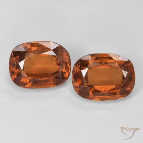 3.60ctw Natural Deep Orange Hessonite Garnet, Cushion, VS-SI