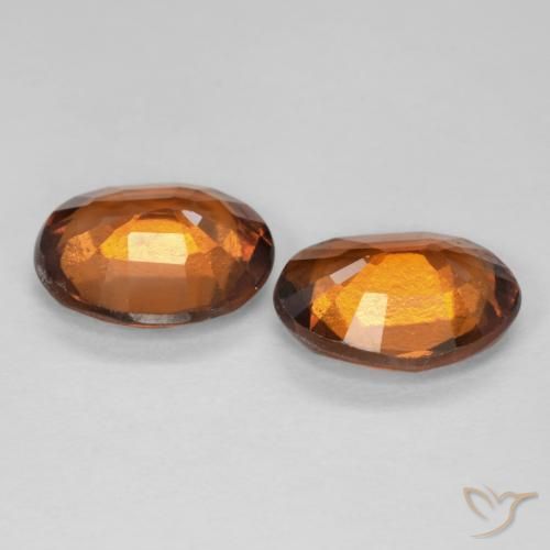 Hessonite Garnet Gemstones in 9 x 7 mm (calibrated) Size for Sale, Hessonite Garnet Stones in Amber Orange Color