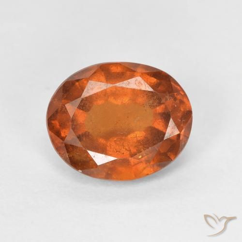 1.45ct Natural Deep Orange Hessonite Garnet, Oval, VS-SI