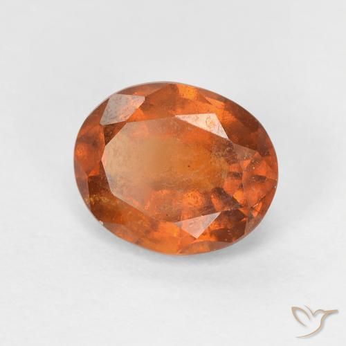 1.45 ct Orange Hessonite Garnet Stone, Natural Hessonite Garnet in Oval Facet Shape for Sale