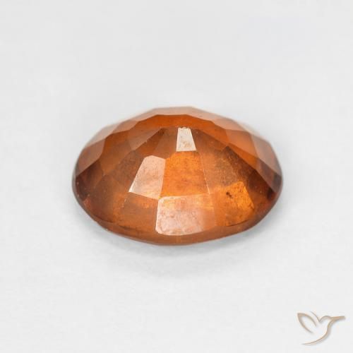 Hessonite Garnet Gemstone in 7.7 x 6.3 mm Size for Sale, Hessonite Garnet Stone in Deep Orange Color