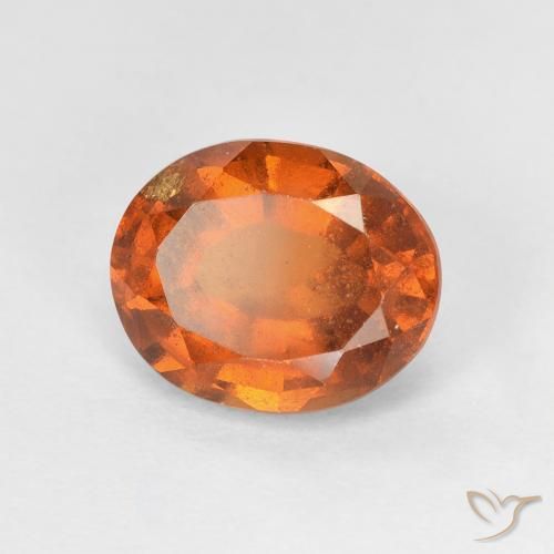 2.66 ct Orange Hessonite Garnet Stone, Natural Hessonite Garnet in Oval Facet Shape for Sale