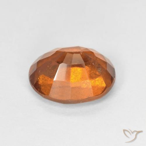 Hessonite Garnet Gemstone in 9.2 x 7.5 mm Size for Sale, Hessonite Garnet Stone in Deep Orange Color