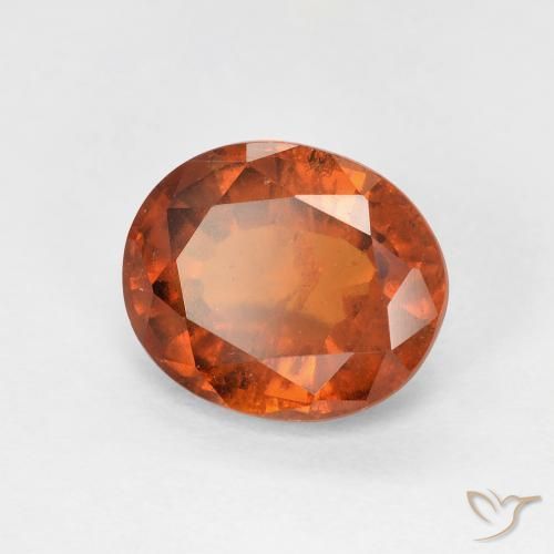 2.67 ct Orange Hessonite Garnet Stone, Natural Hessonite Garnet in Oval Facet Shape for Sale