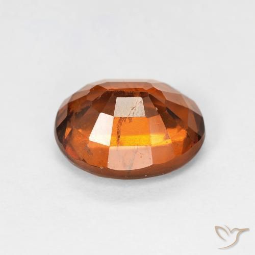 Hessonite Garnet Gemstone in 9.1 x 7.6 mm Size for Sale, Hessonite Garnet Stone in Medium Dark-Orange Color