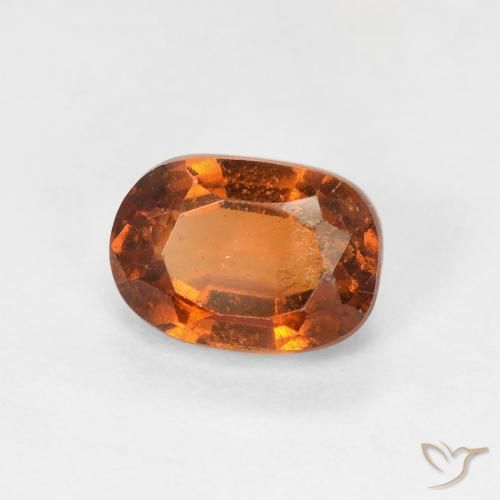 1.32 ct Orange Hessonite Garnet Stone, Natural Hessonite Garnet in Oval Facet Shape for Sale