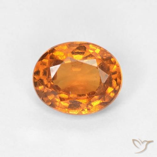 0.77ct Natural Medium Orange Hessonite Garnet, Oval, VS