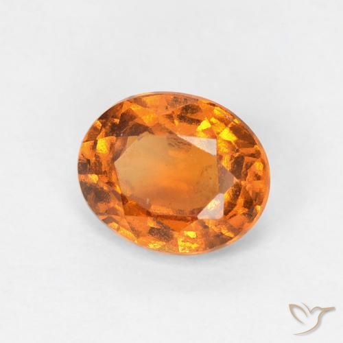 0.77 ct Orange Hessonite Garnet Stone, Natural Hessonite Garnet in Oval Facet Shape for Sale