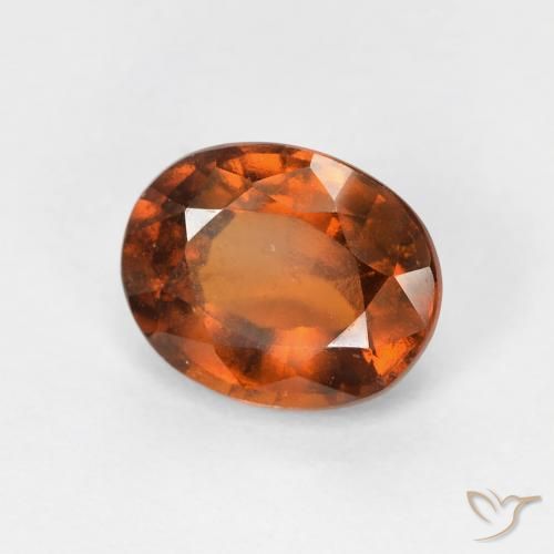 1.23 ct Orange Hessonite Garnet Stone, Natural Hessonite Garnet in Oval Facet Shape for Sale