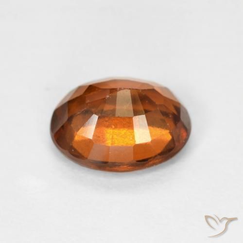 Hessonite Garnet Gemstone in 7.2 x 5.8 mm Size for Sale, Hessonite Garnet Stone in Reddish Orange Color