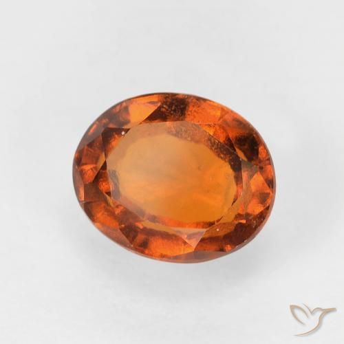 1.20 ct Orange Hessonite Garnet Stone, Natural Hessonite Garnet in Oval Facet Shape for Sale
