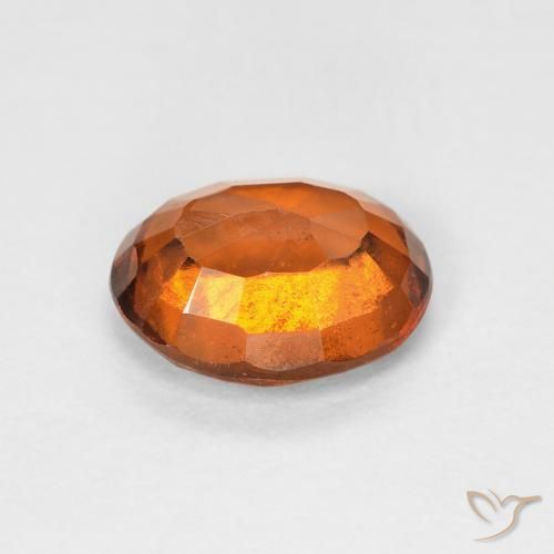 Hessonite Garnet Gemstone in 7.2 x 6 mm Size for Sale, Hessonite Garnet Stone in Deep Orange Color