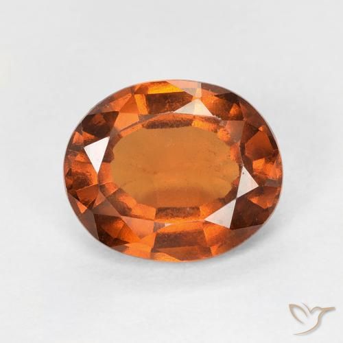 8,2 x 6,8mm ovaler oranger Hessonit-Granat aus Madagaskar, Gewicht 1,66 ct, 1 Stück Hessonit-Granat - Farbe: Rötlich-orange, natürlicher Edelstein in VVS-VS Reinheit, Mohs-Härte von 6,5 - 7,5 Geeignet für den täglichen Gebrauch im Schmuck, Photo A