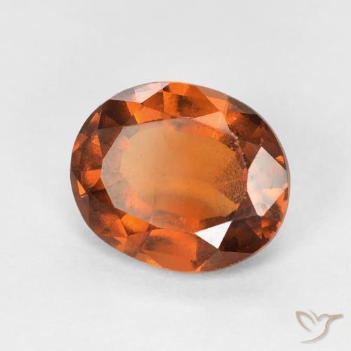 1.66 ct Orange Hessonite Garnet Stone, Natural Hessonite Garnet in Oval Facet Shape for Sale