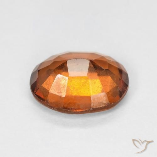 Hessonite Garnet Gemstone in 8.2 x 6.8 mm Size for Sale, Hessonite Garnet Stone in Reddish Orange Color