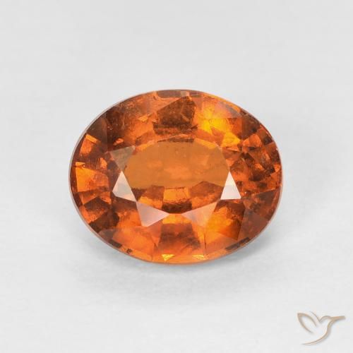 1.51ct Natural Medium Dark-Orange Hessonite Garnet, Oval, VVS-VS