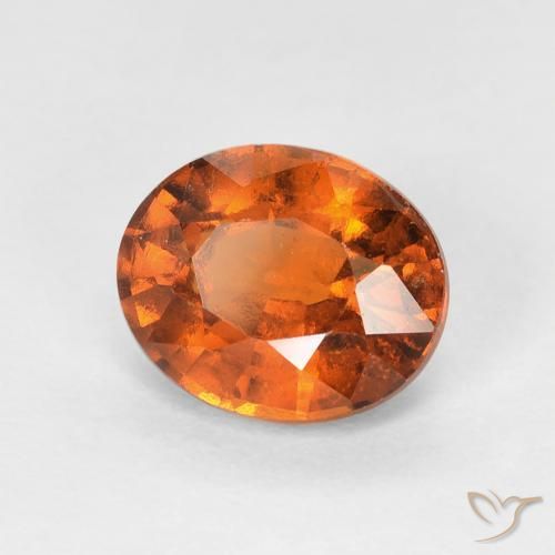 1.51 ct Orange Hessonite Garnet Stone, Natural Hessonite Garnet in Oval Facet Shape for Sale