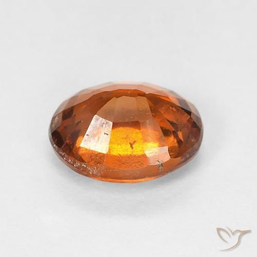 Hessonite Garnet Gemstone in 7.5 x 6.1 mm Size for Sale, Hessonite Garnet Stone in Medium Dark-Orange Color