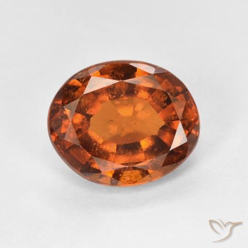 2.38ct Natural Medium Dark-Orange Hessonite Garnet, Oval, VS-SI