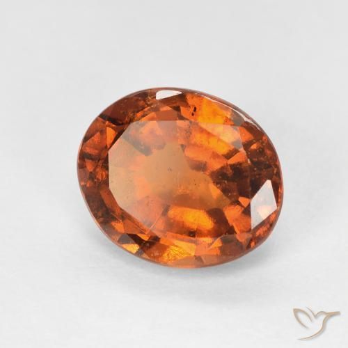 2.38 ct Orange Hessonite Garnet Stone, Natural Hessonite Garnet in Oval Facet Shape for Sale