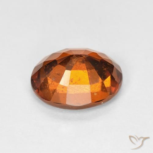 Hessonite Garnet Gemstone in 8.9 x 7.4 mm Size for Sale, Hessonite Garnet Stone in Medium Dark-Orange Color