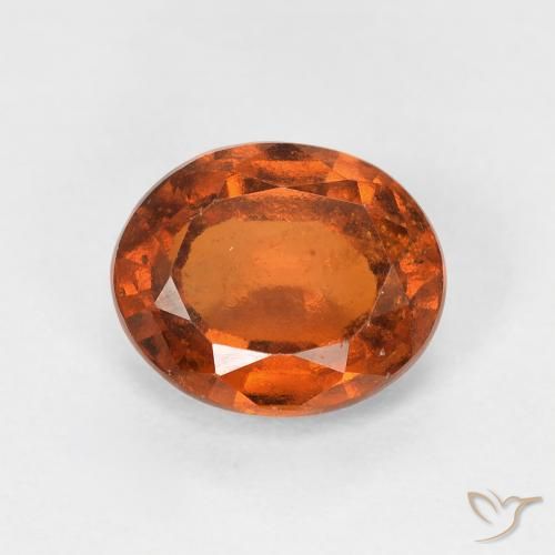 1.42ct Natural Medium Dark-Orange Hessonite Garnet, Oval, VS-SI