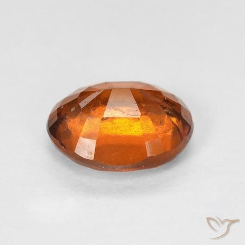 Hessonite Garnet Gemstone in 7.5 x 6.2 mm Size for Sale, Hessonite Garnet Stone in Medium Dark-Orange Color