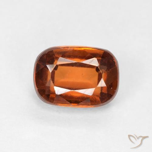 1.32ct Natural Deep Orange Hessonite Garnet, Cushion, VVS-VS