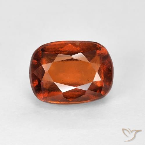 2.69ct Natural Deep Orange Hessonite Garnet, Cushion, VVS-VS