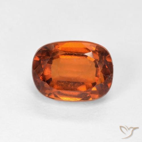 2.51ct Natural Deep Orange Hessonite Garnet, Cushion, VVS-VS