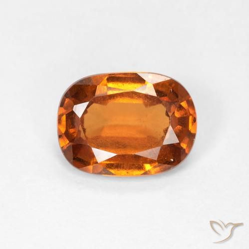 1.48ct Natural Yellowish Orange Hessonite Garnet, Cushion, VVS-VS