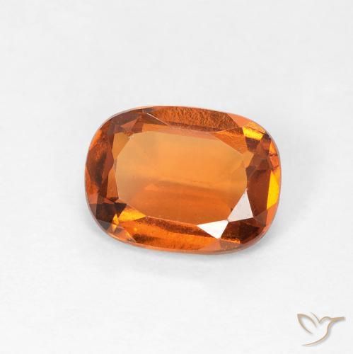 1.37 ct Orange Hessonite Garnet Stone, Natural Hessonite Garnet in Cushion-Cut Shape for Sale