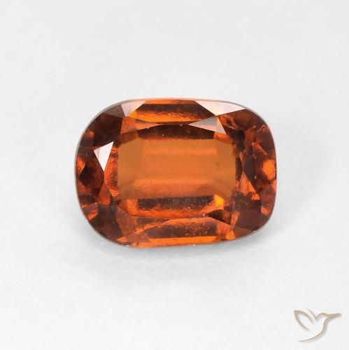 1.98ct Natural Reddish Orange Hessonite Garnet, Cushion, VVS-VS