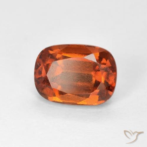 2.05ct Natural Amber Orange Hessonite Garnet, Cushion, VVS-VS