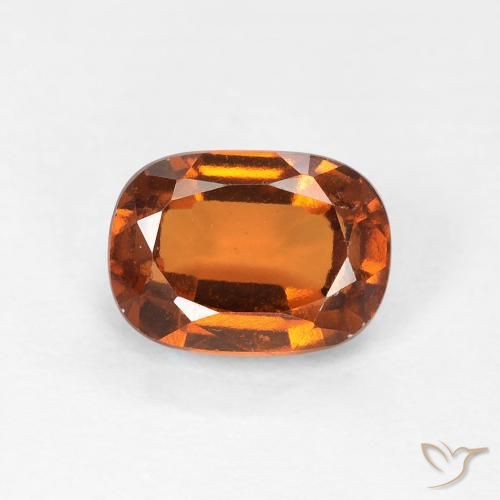 1.22ct Natural Deep Orange Hessonite Garnet, Cushion, VVS-VS