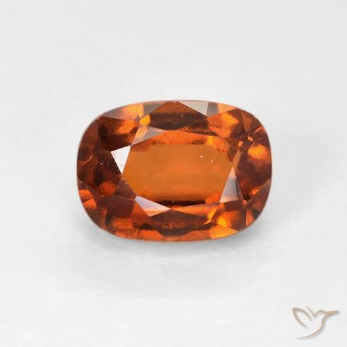 1.51ct Natural Deep Orange Hessonite Garnet, Cushion, VVS-VS