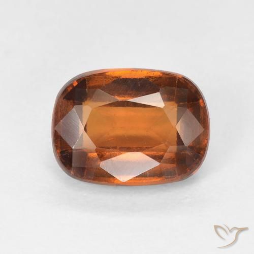 1.92ct Natural Medium Orange Hessonite Garnet, Cushion, VS-SI